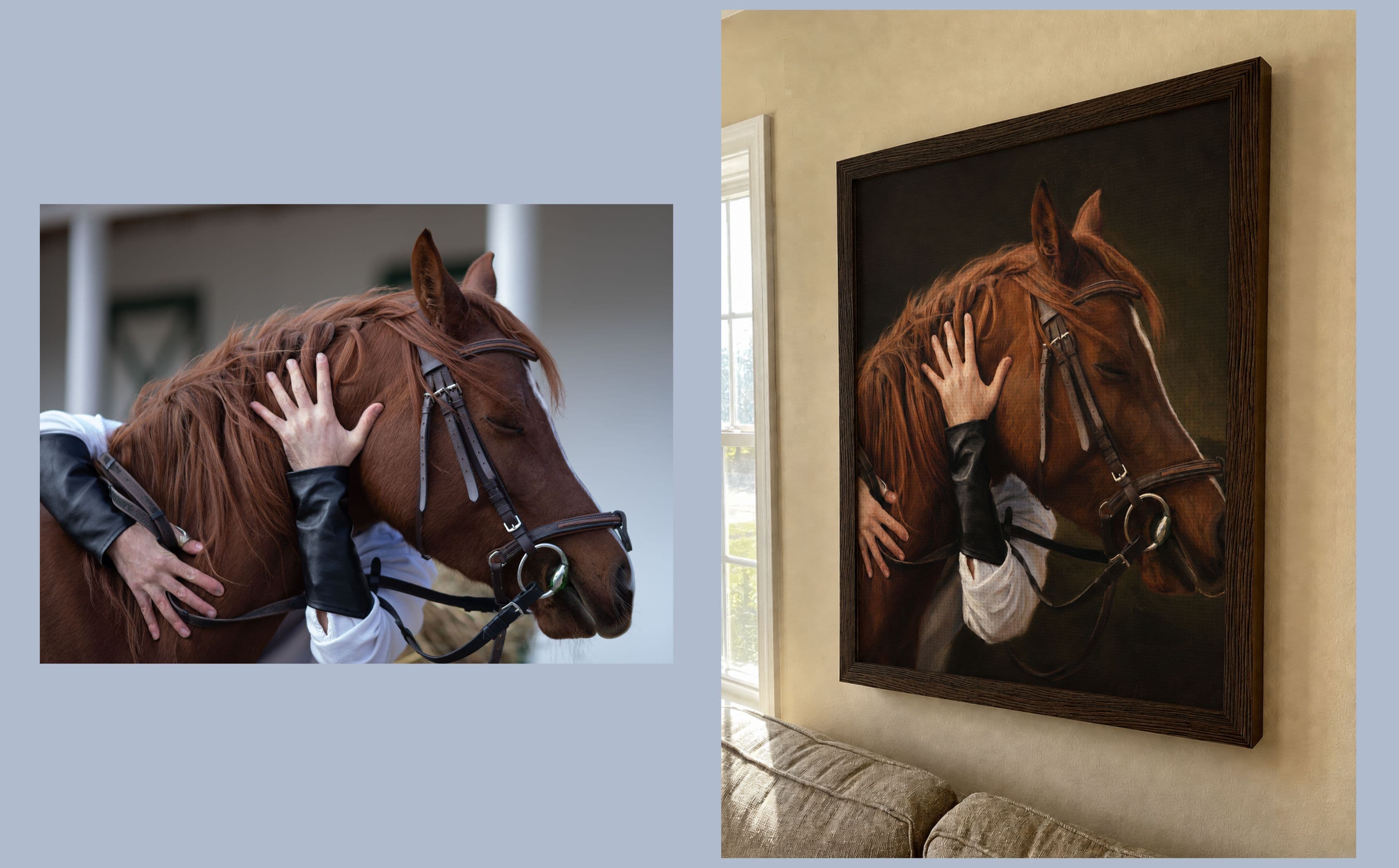 horse1, before and after