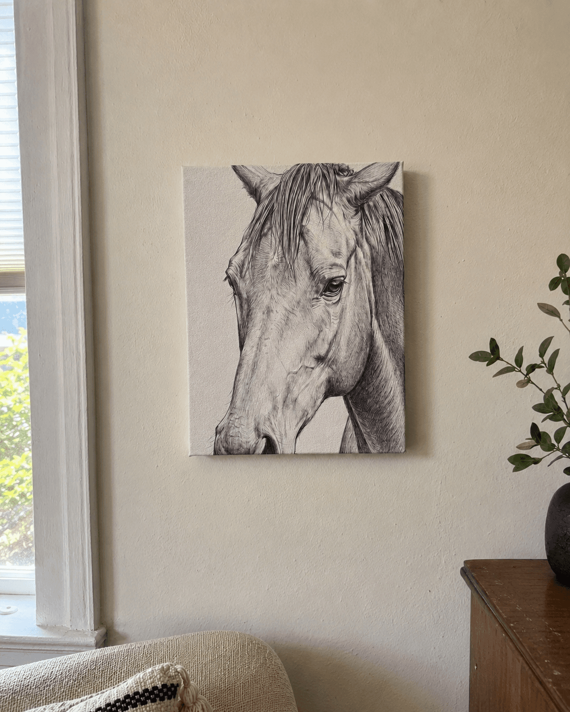 horse4, framed on the wall