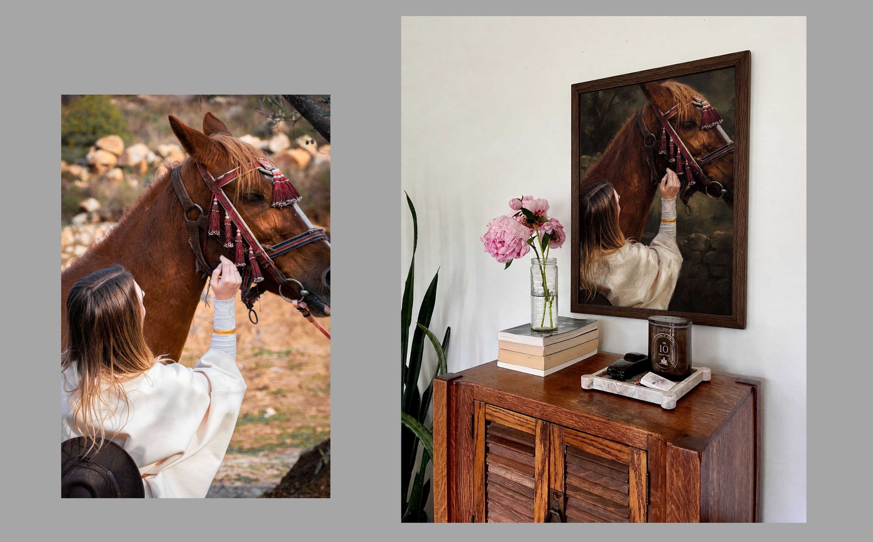 Horse & Rider, before and after