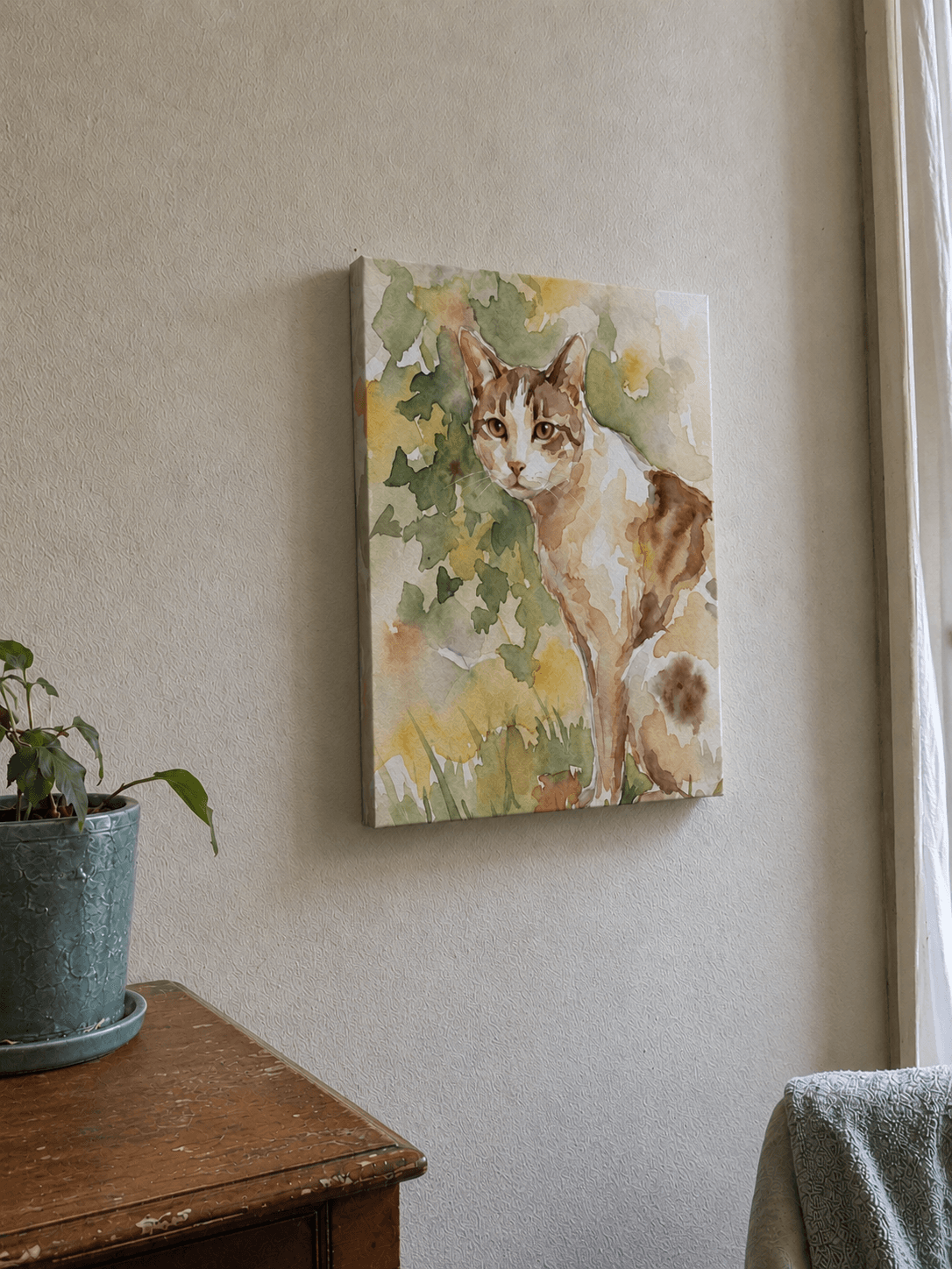 cat1, framed on the wall