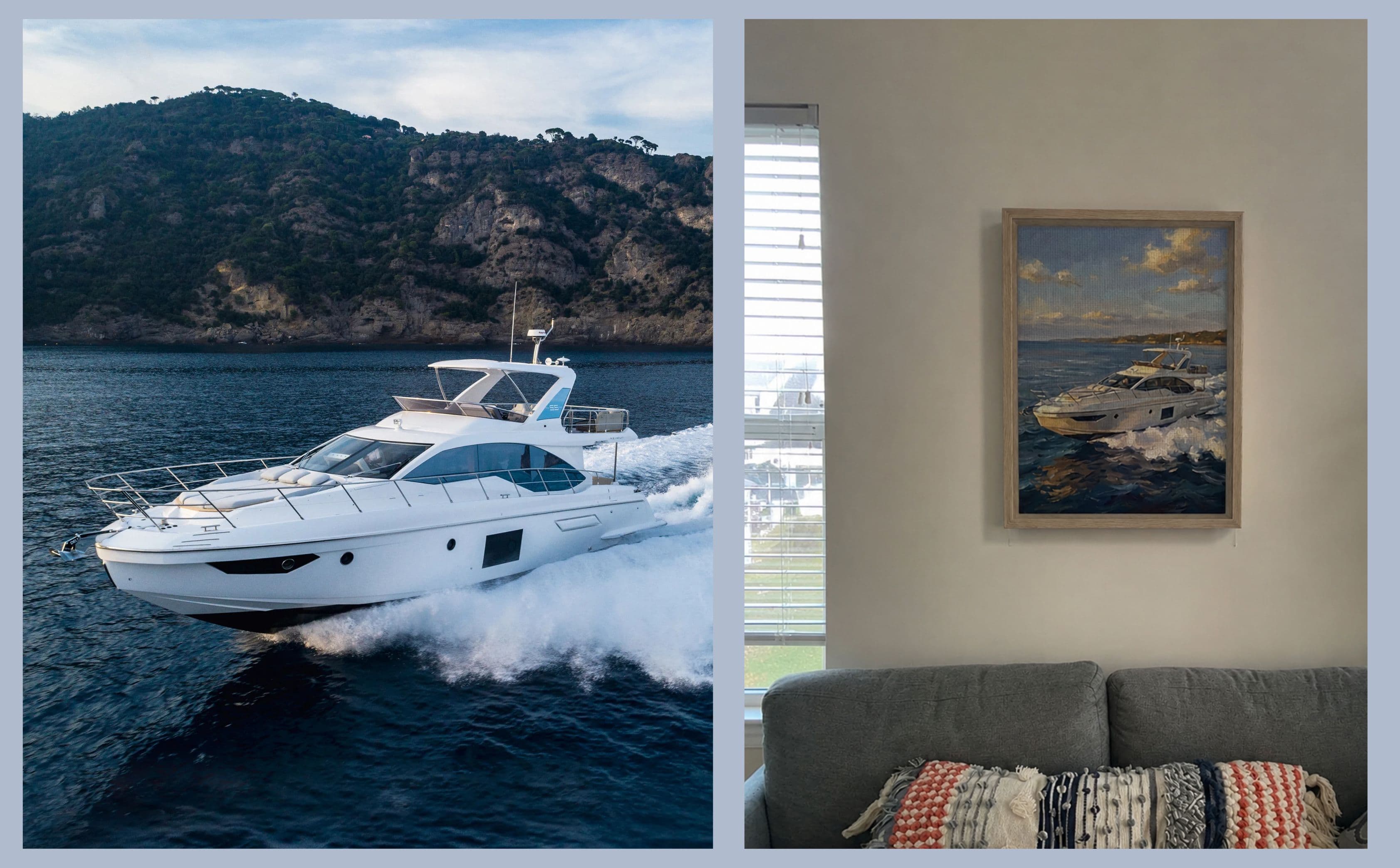 Azimut 55 Fly, before and after