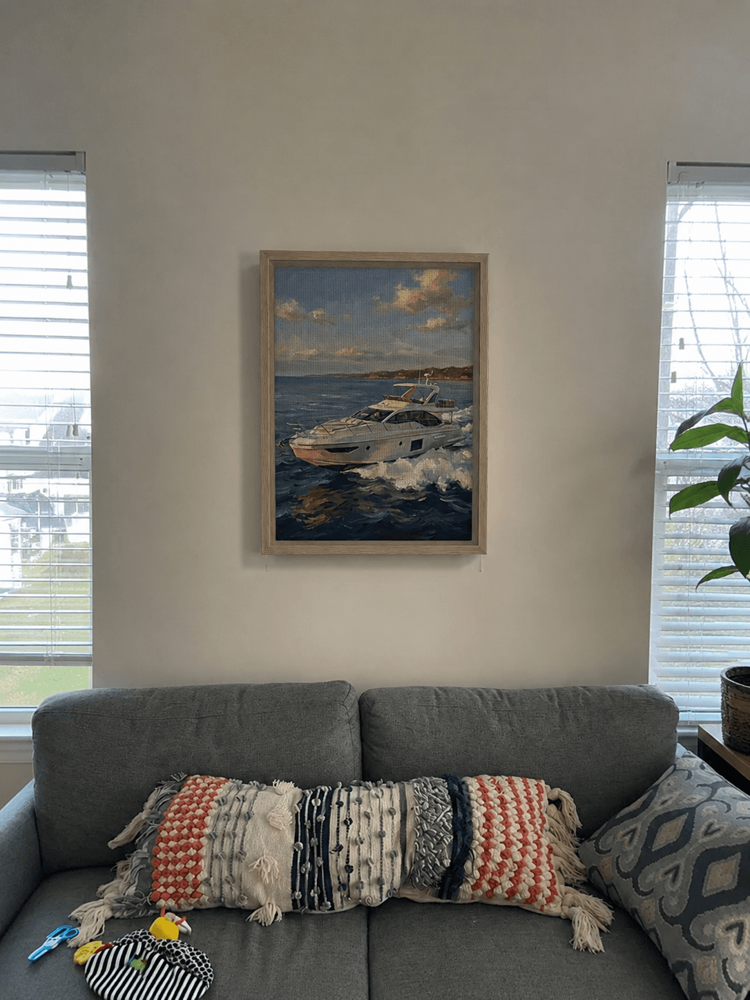 Azimut 55 Fly, framed on the wall