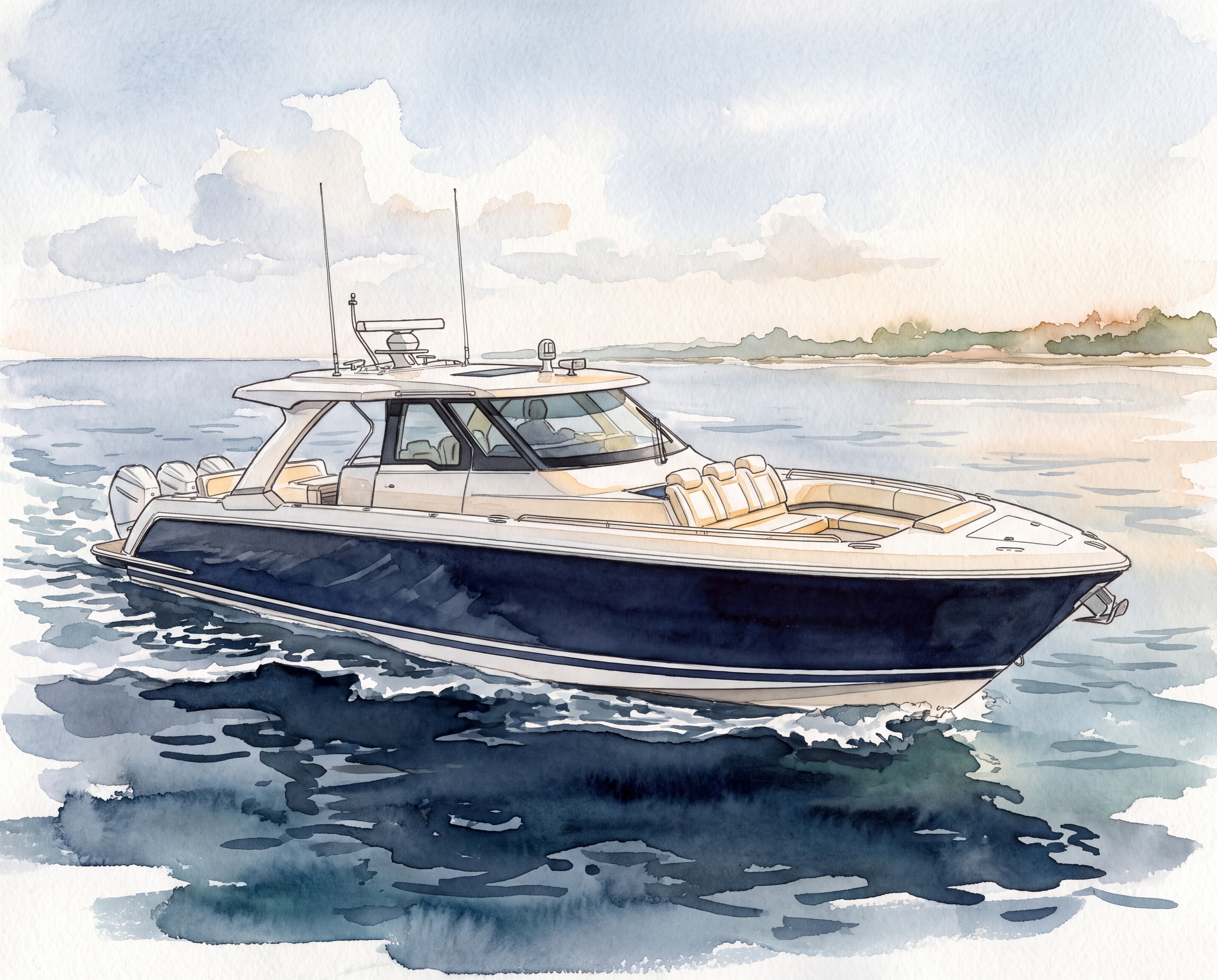 Tiara 48 Open, finished artwork