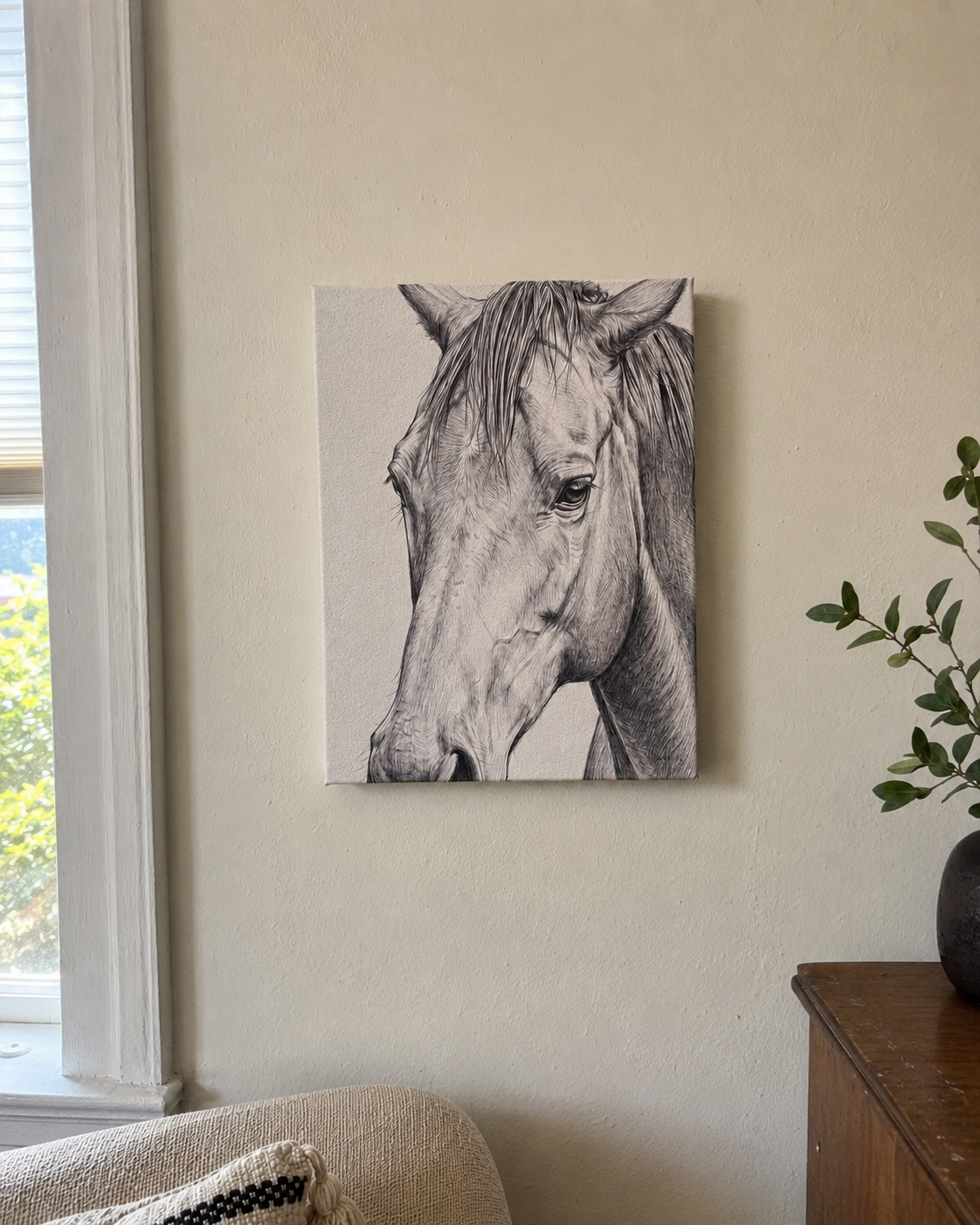 horse4, framed on the wall
